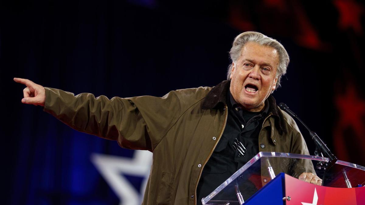 Steve Bannon durante su intervención en la Conferencia Política de Acción Republicana (CPAC).