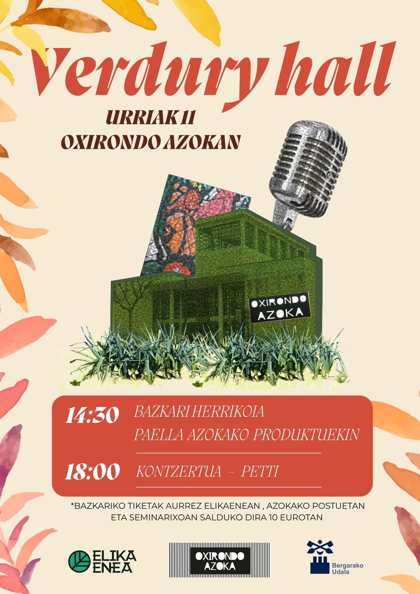 Cartel que anuncia 'Verdury Hall festa'.