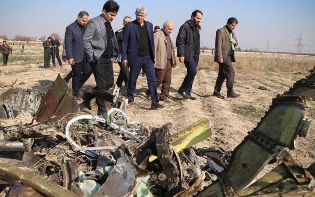 Restos del vuelo PS752 de Ukraine International Airlines derribado.