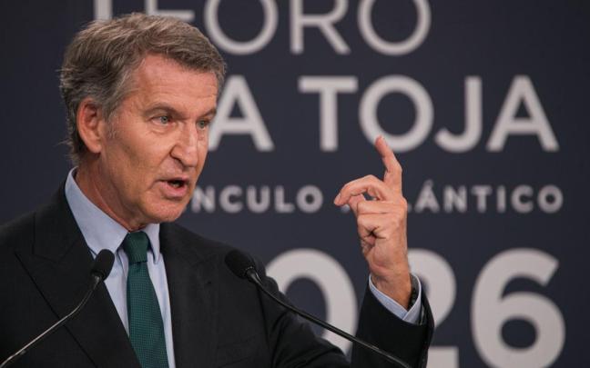 Alberto Núñez Feijóo, durante su intervención en el Foro La Toja.