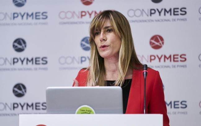 Begoña Gómez interviene en una ponencia.