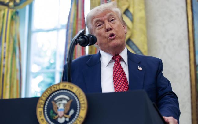 Trump interviene en el Despacho Oval de la Casa Blanca. / EP Trump interviene en el Despacho Oval de la Casa Blanca.