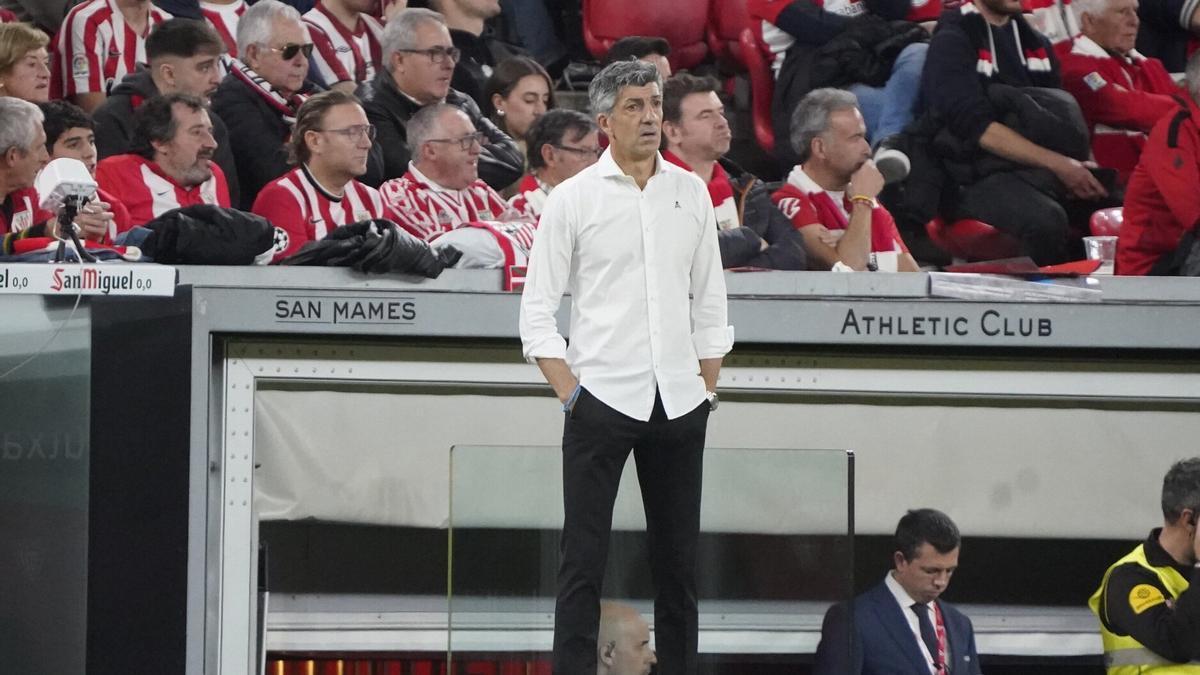 Imanol, durante el derbi del pasado domingo. / RUBEN PLAZA