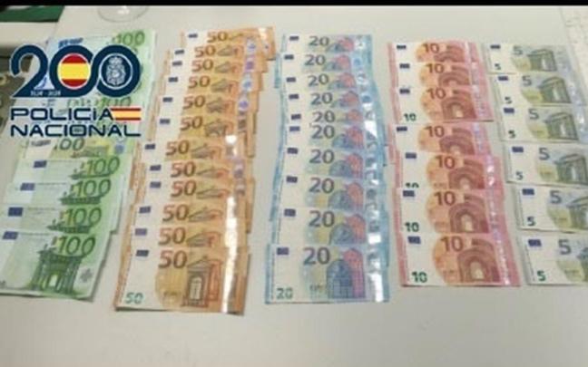 El dinero recuperado en Ponferrada.