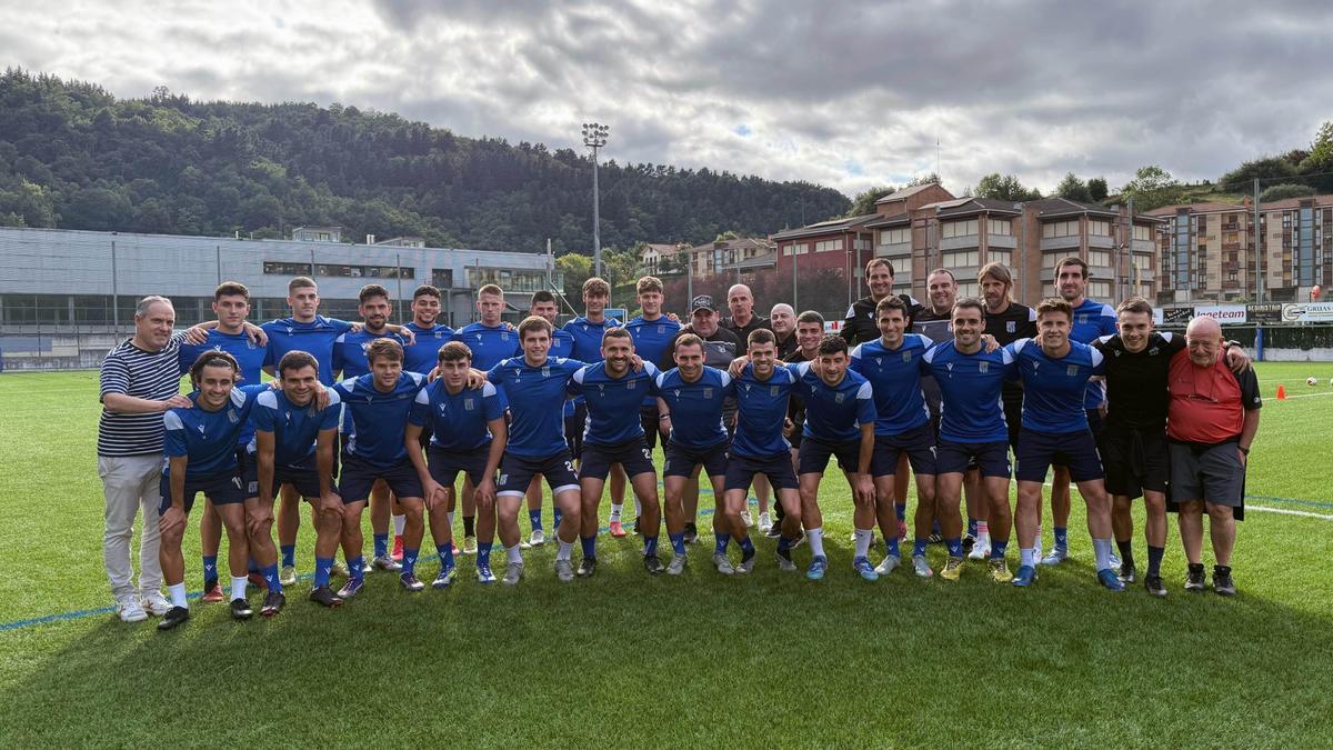 Los jugadores del Beasain 25/26 en su primer día de pretemporada. BEASAIN KE
