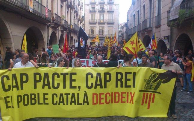 Protesta contra la monarquía en Girona, en una imagen de archivo. Protesta contra la monarquía en Girona, en una imagen de archivo.
