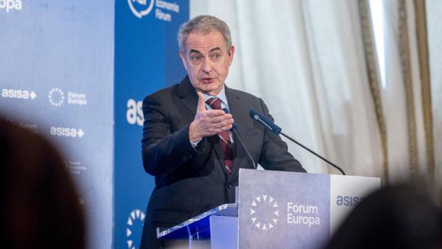 El expresidente del Gobierno, José Luis Rodríguez Zapatero, durante un desayuno informativo de Nueva Economía Fórum.