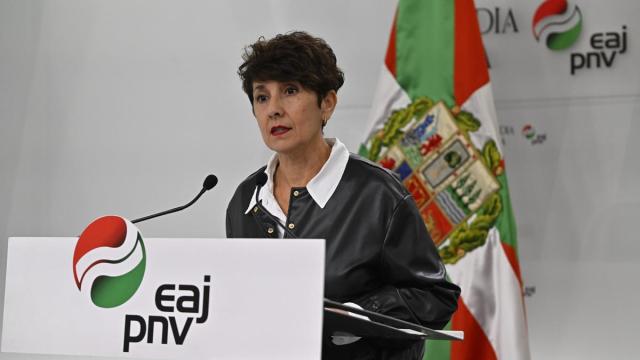Maribel Vaquero en la rueda de prensa celebrada este jueves en Sabin Etxea.