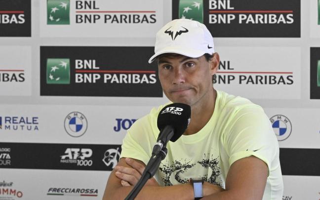 Rafa Nadal en una comparecencia.