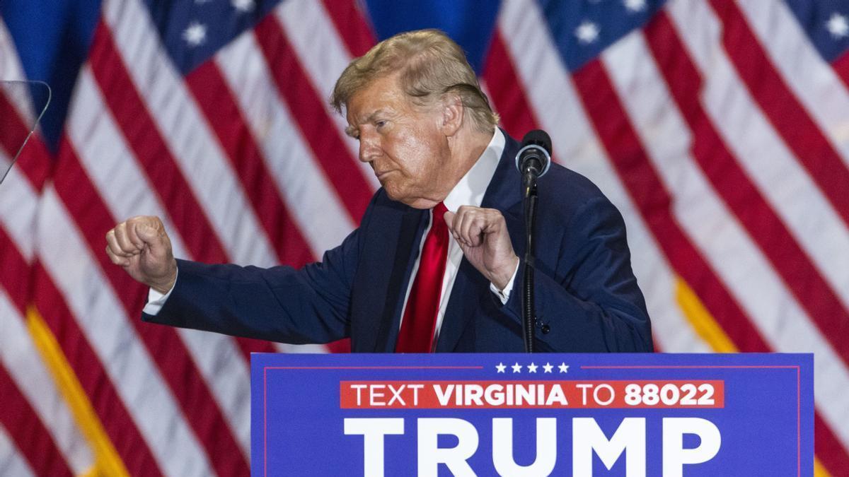 Donald Trump celebra su victoria de este sábado.