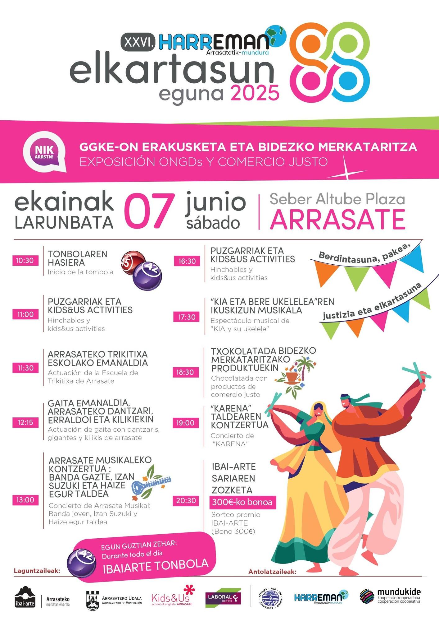 Actividades programadas para la celebración de Elkartasun Eguna.