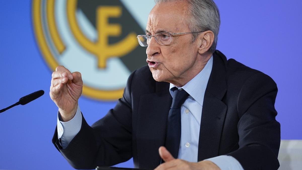 Florentino Pérez, en su última rueda de prensa.