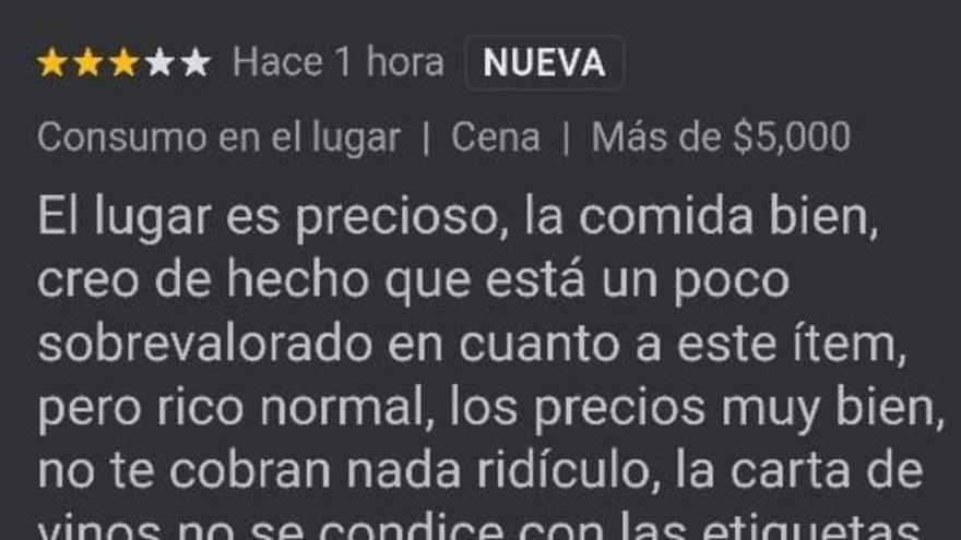 El comienzo de la reseña.