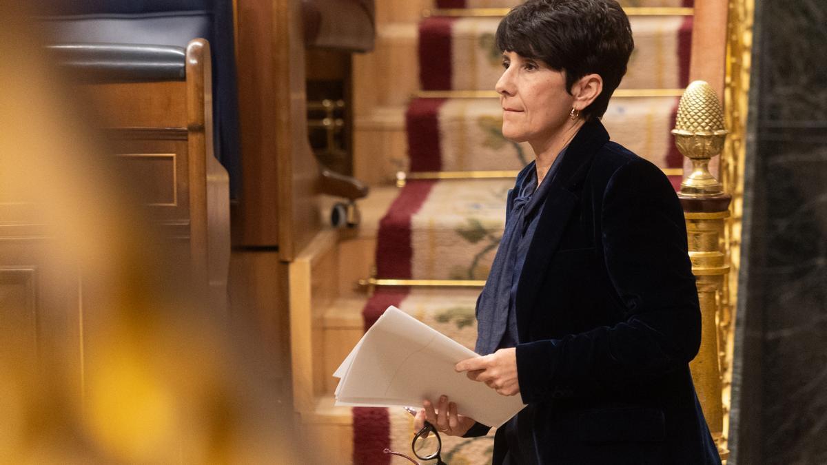 Maribel Vaquero, antes de comparecer en el Congreso de los Diputados.