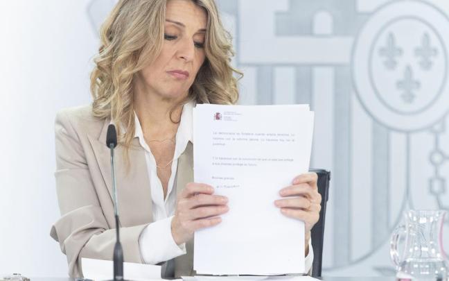 La vicepresidenta segunda y ministra de Trabajo y Economía Social, Yolanda Díaz.