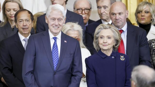 Bill y Hillary Clinton durante los actos de investidura del presidente Donald Trump