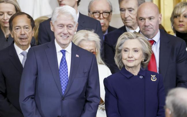 Bill y Hillary Clinton durante los actos de investidura del presidente Donald Trump