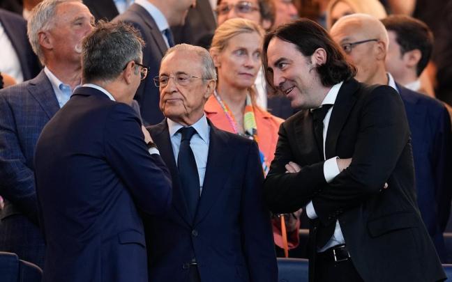 Florentino Pérez, en el palco presidencial del Santiago Bernabéu.