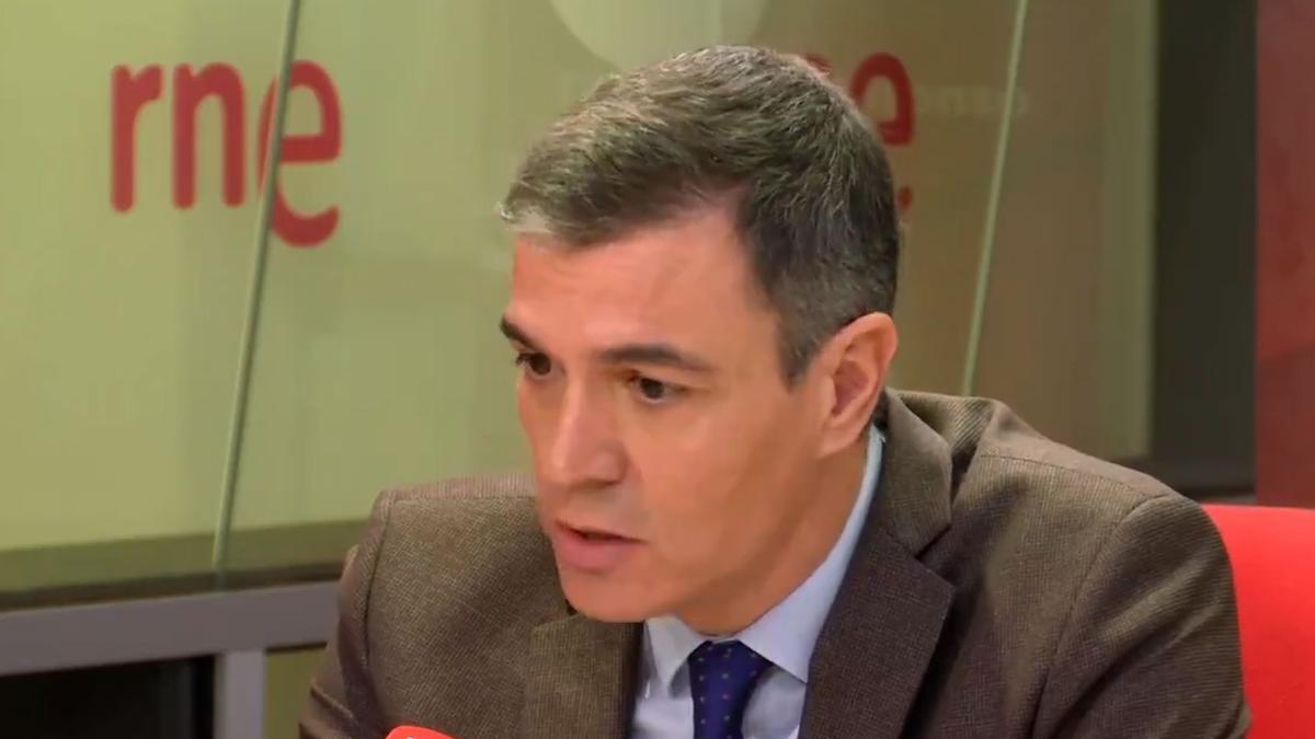 Pedro Sánchez, durante la entrevista en RNE.