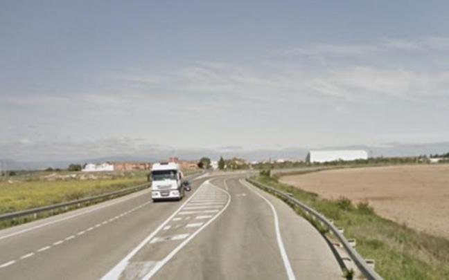 Tramo de la carretera NA-134 en el que se ha producido el atropello múltiple. Tramo de la carretera NA-134 en el que se ha producido el atropello múltiple.