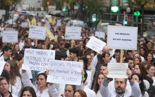 Médicos durante una manifestación convocada por el Sindicato Médico de Euskadi, a 9 de diciembre de 2025.