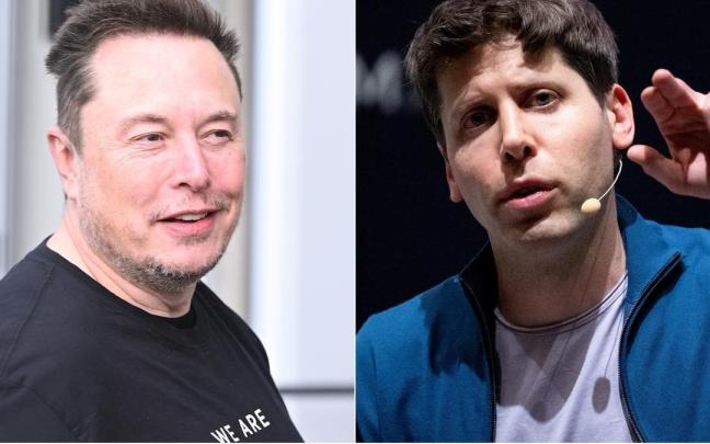 El fundador de Tesla, Elon Musk, y el director de OpenAI, Sam Altman.