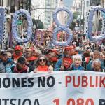 Manifestación de pensionistas vascos, en una imagen de archivo.