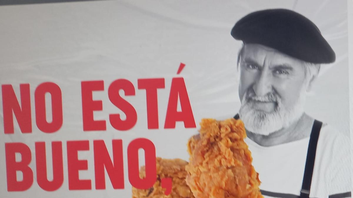El cartel publicitario del restaurante