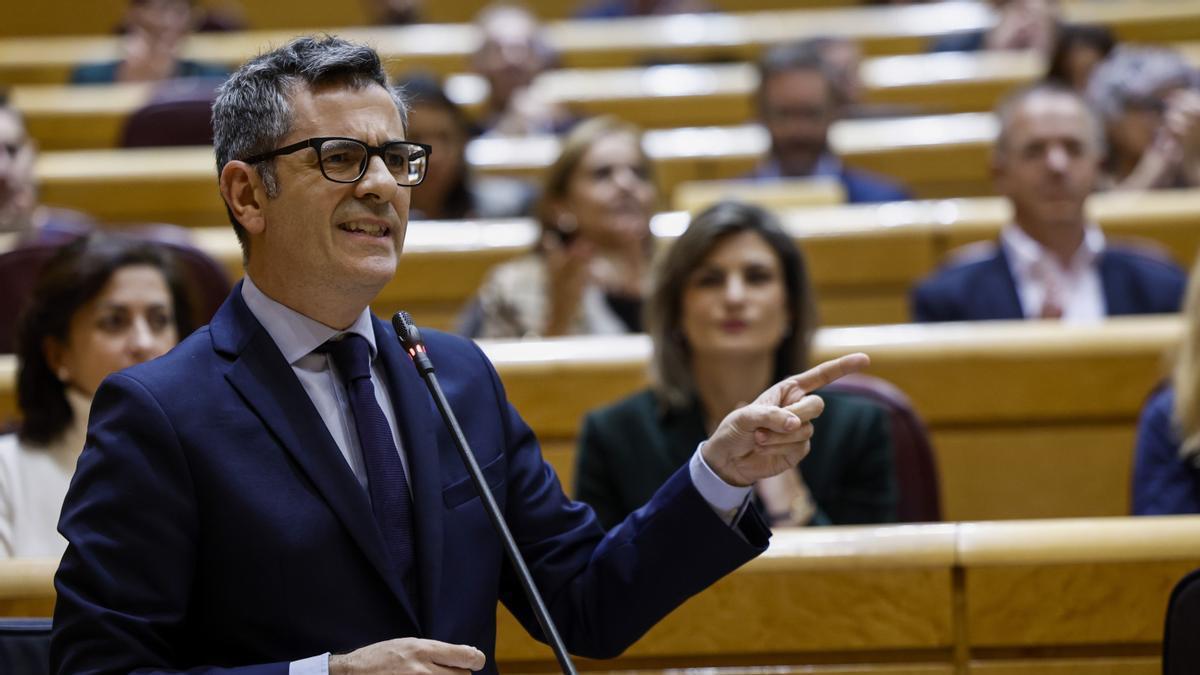 Bolaños interviene en la sesión de control al Gobierno español en el Senado.