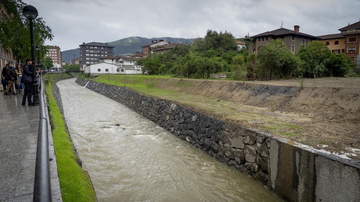 Tramo del Nervión aguas abajo del Puente Elizalde en Laudio