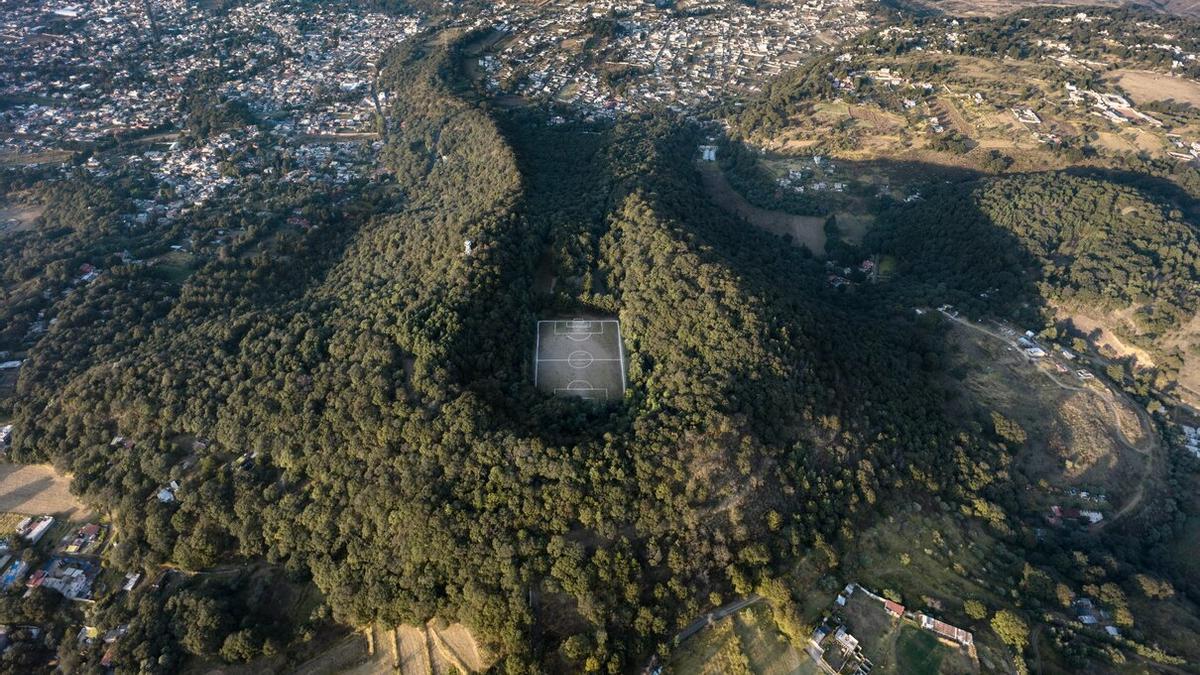 Vista aérea del 'Campo de los Dioses', situado en México