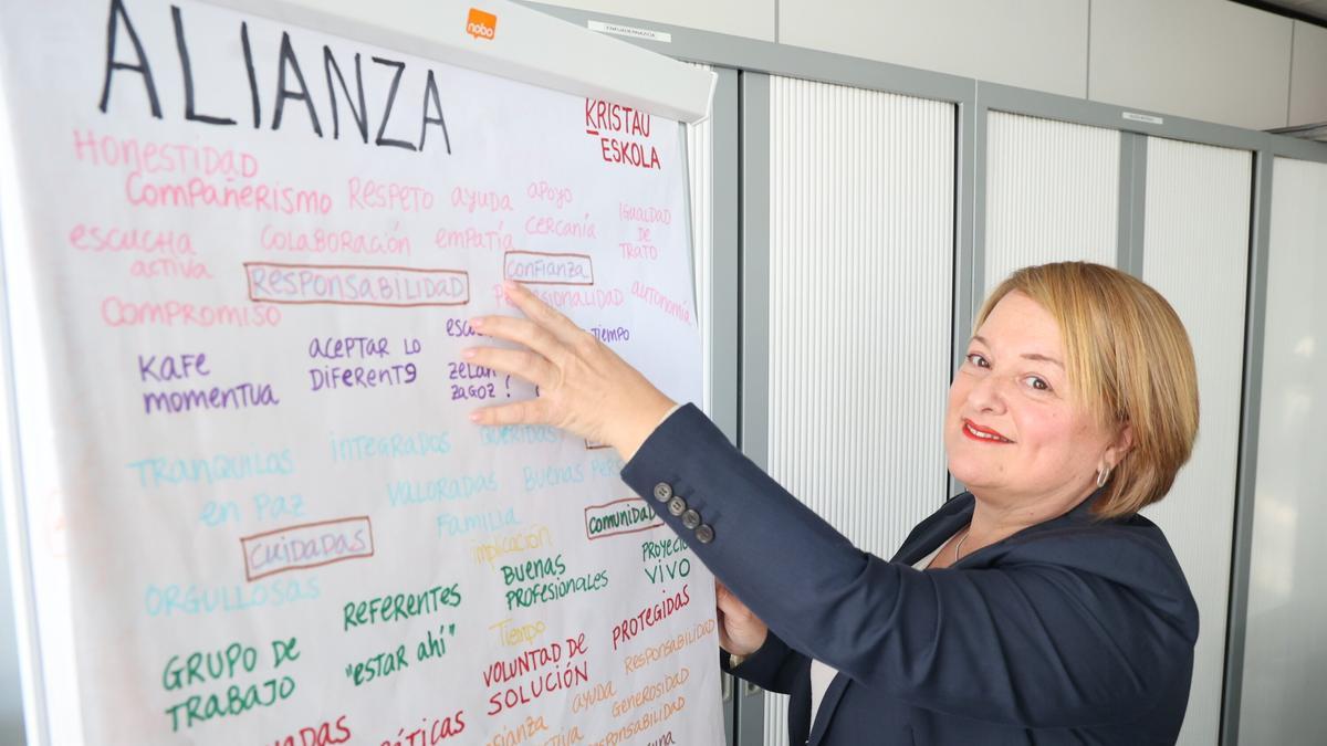 María Eugenia Iparragirre, directora general de Kristau Eskola, en cuyos 123 centros educativos estudian más de 110.000 alumnos. Foto: Iker Azurmendi