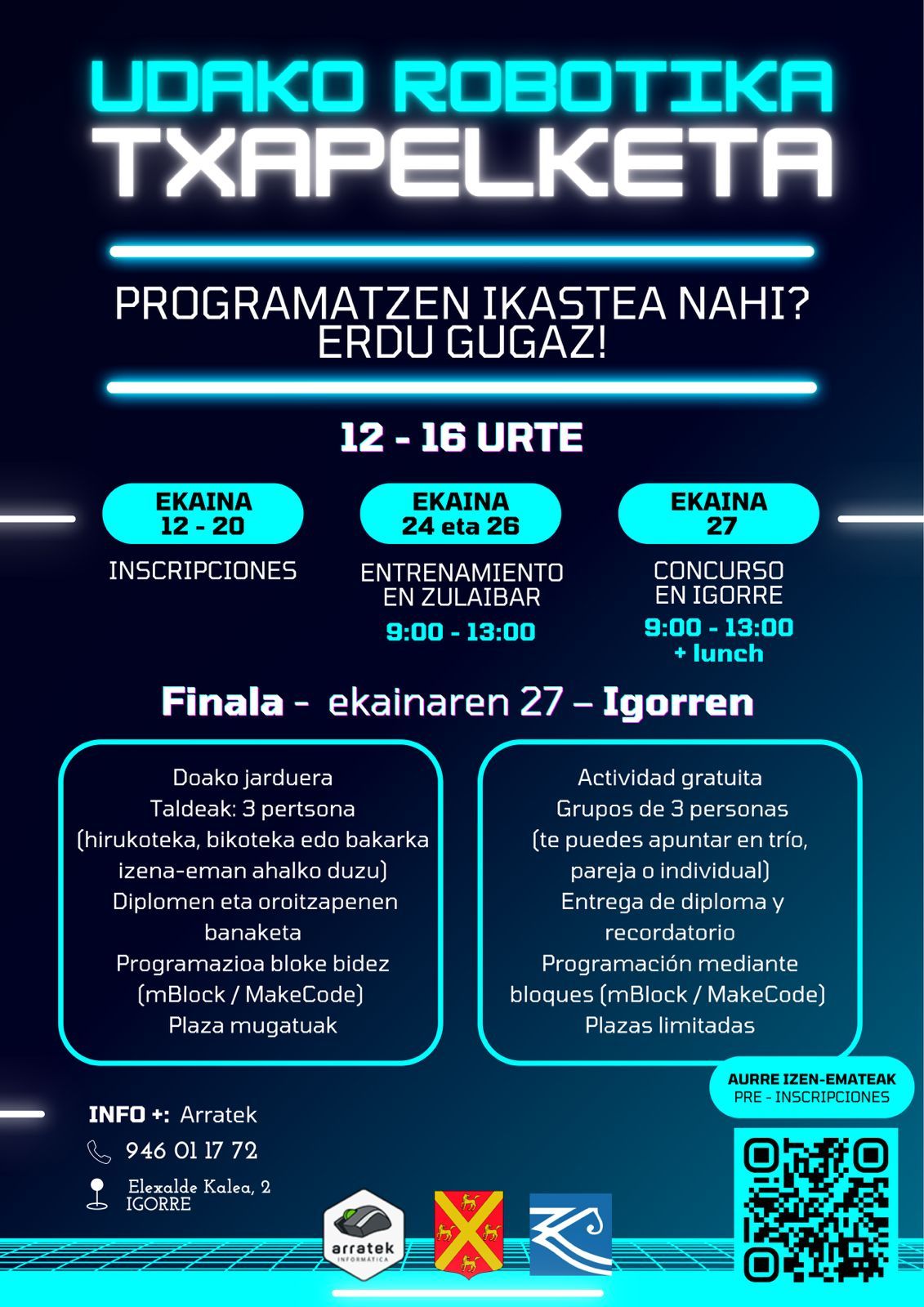 El primer concurso de robótica de Igorre se celebrará el 27 de junio
