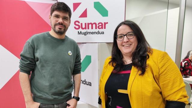La secretaria de Organización de Sumar Mugimendua, Edurne García, y el diputado Lander Martínez. / EP La secretaria de Organización de Sumar Mugimendua, Edurne García, y el diputado Lander Martínez.