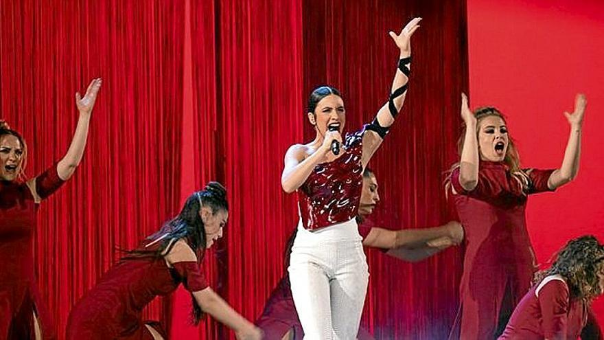 Blanca Paloma, en un ensayo del Festival de Eurovisión. | FOTO: E.P.