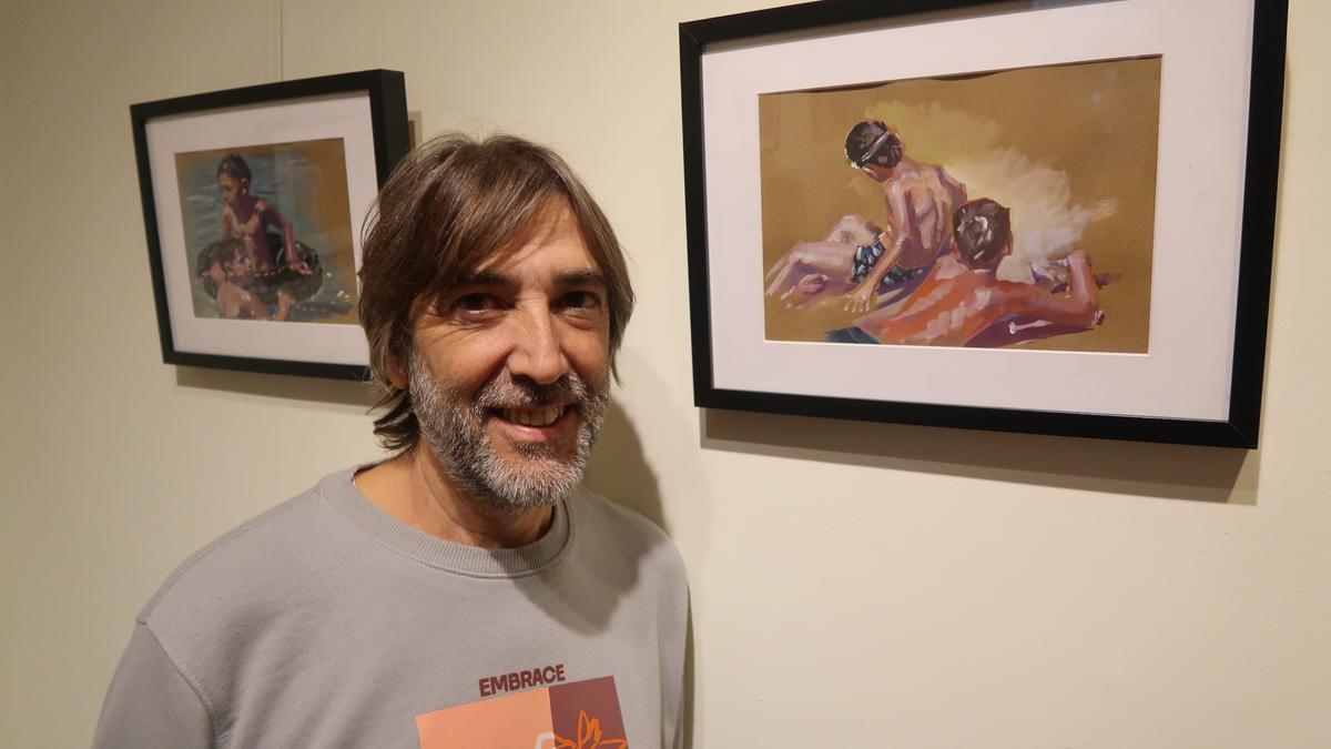 Josu Maroto, 'Gouachelan' erakusketan.
