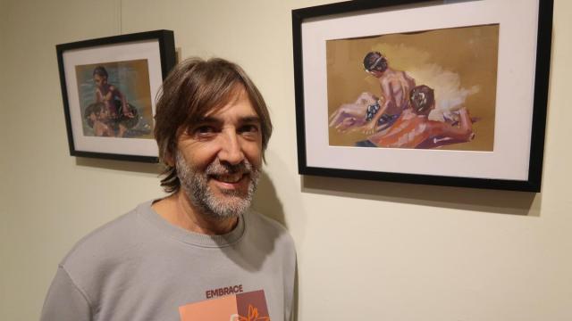 Josu Maroto, 'Gouachelan' erakusketan.