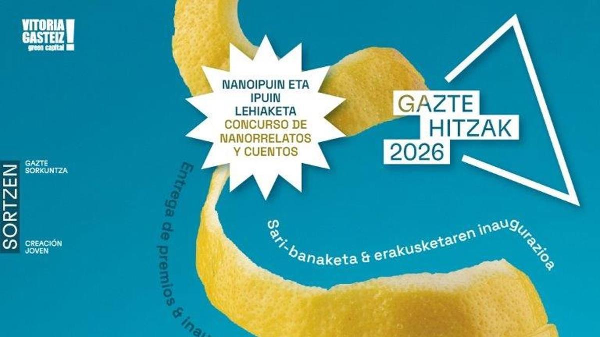 Gazte Hitzak 2026 literatur lehiaketaren sariak banatuko dira larunbatean Gasteizko Montehermoson.