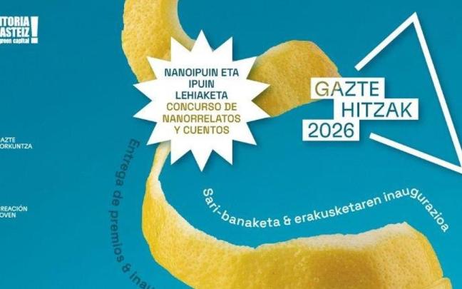 Gazte Hitzak 2026 literatur lehiaketaren sariak banatuko dira larunbatean Gasteizko Montehermoson.