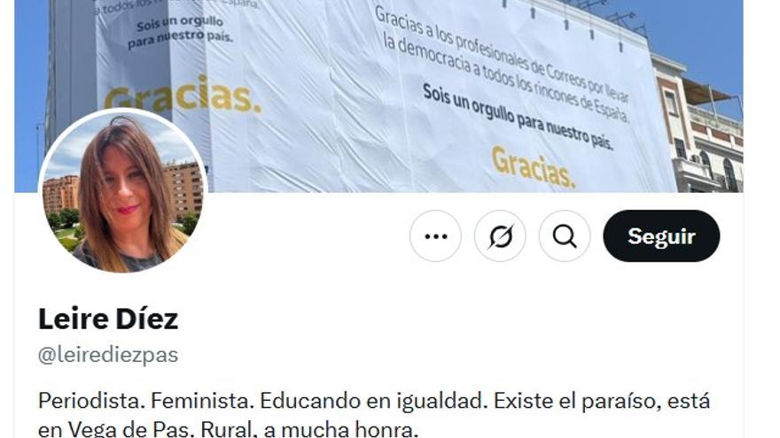 Perfil de Leire Díez en X