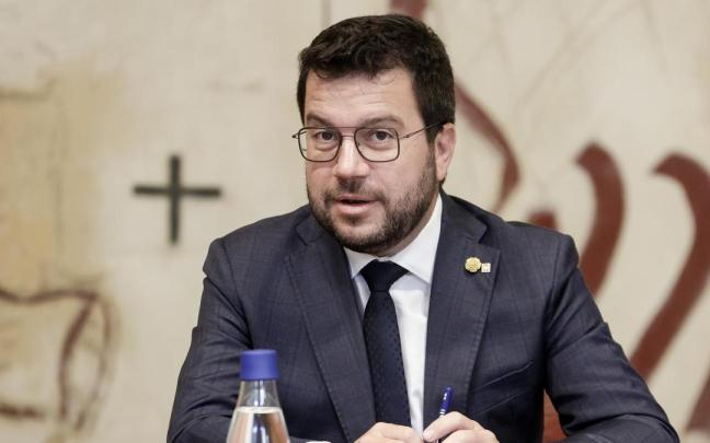 El president de la Generalitat, Pere Aragonès, durante la primera reunión del Govern tras el parón estival. El president de la Generalitat, Pere Aragonès, durante la primera reunión del Govern tras el parón estival.