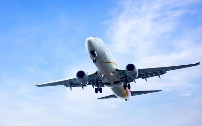 Imagen de un avión en pleno vuelo
