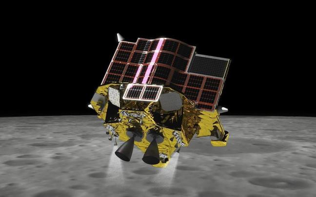 Representación gráfica del módulo SLIM aterrizando en la Luna. / EFE Representación gráfica del módulo SLIM aterrizando en la Luna.