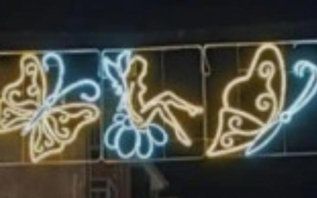 Las luces navideñas retiradas en Tordesillas. / Twitter Las luces navideñas retiradas en Tordesillas.