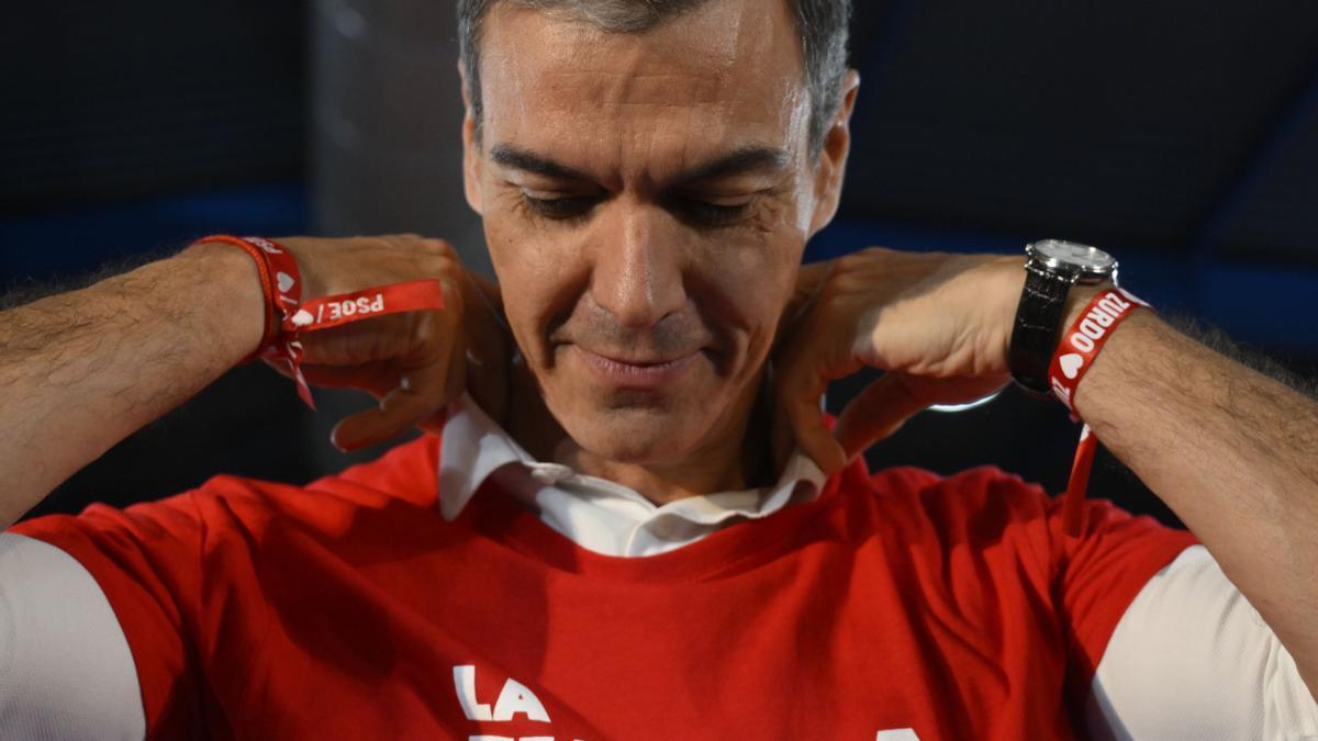 Pedro Sánchez, durante un mitin en Gijón.