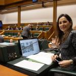 La presidenta del Parlamento Vasco, Bakartxo Tejeria, en un pleno de la Cámara.