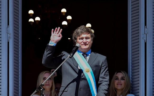 Javier Milei en su toma de posesión.