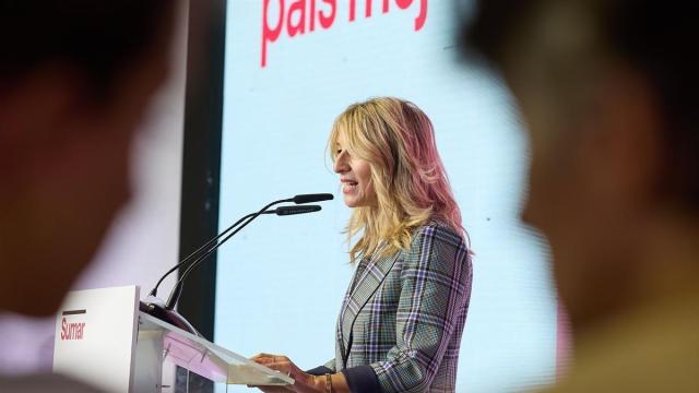 La líder de Sumar, Yolanda Díaz, participa en el acto 'Un proyecto útil para un país mejor'.