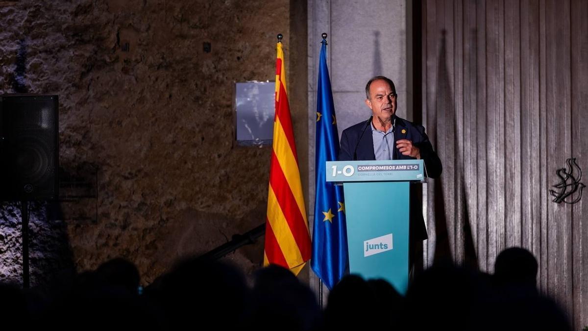 El secretario general de Junts, Jordi Turull, en el acto de este martes