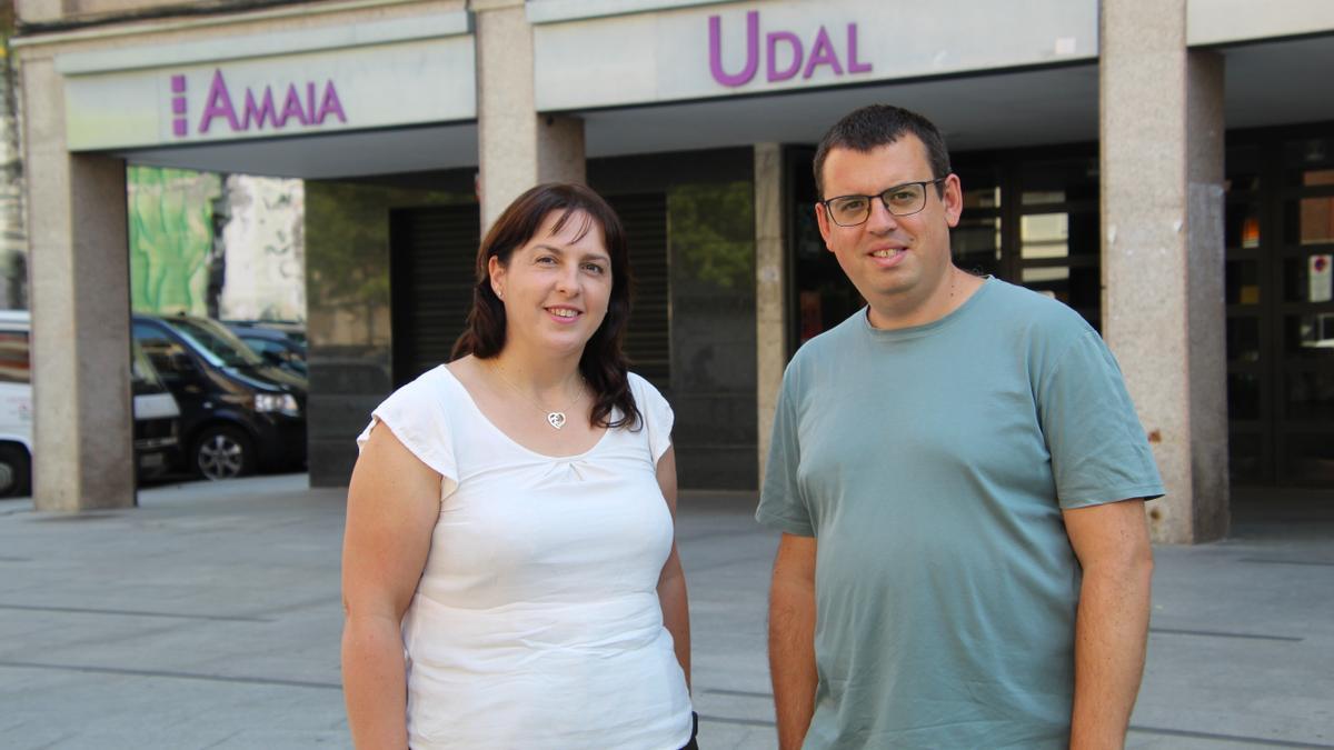La edil y presidenta del PNV en Arrasate, Maitane Muñoz, y el portavoz jeltzale Ander Garay.